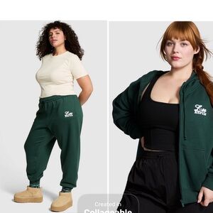 PINK Victoria's Secret Green Joggers & Hoodie